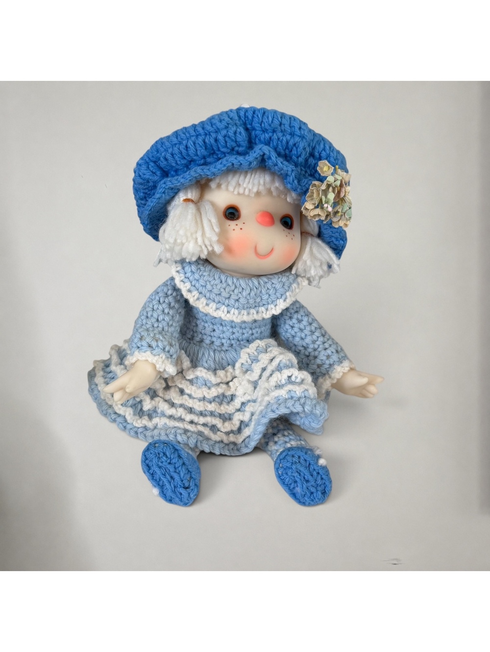 Vintage Handmade Blueberry Muffin Style Doll Strawberry Shortcake Crochet Outfit